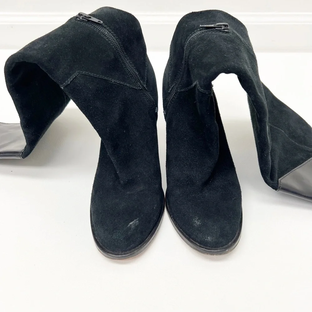 Maje Giuliana Over The Knee Suede Leather Black Heeled Boots 36 - Picture 3 of 7